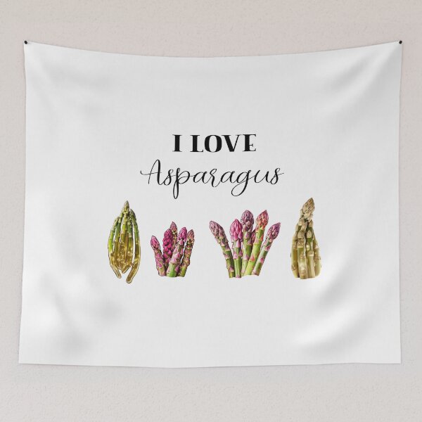 Item preview, I love asparagus.  Watercolour realistic illustration of bunch of asparagus. Vector illustration of young green asparagus designed and sold by Anastasiia Yurevych.