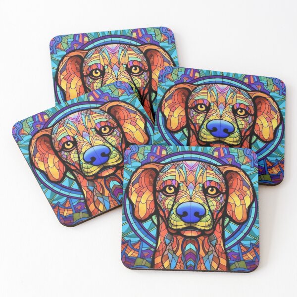 Artikelvorschau, Buntglas-Hundemuster entworfen und verkauft von Desfix.