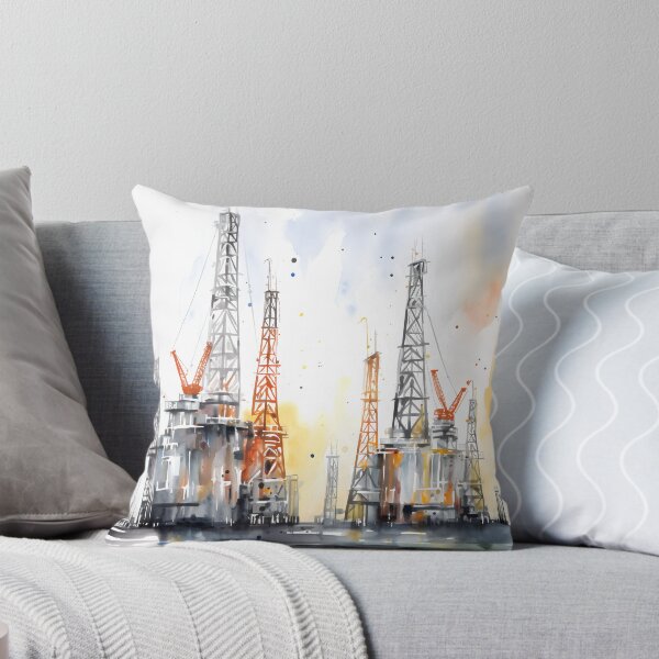 Item preview, Watercolor Oil Rigs designed and sold by Arclight-LLC.