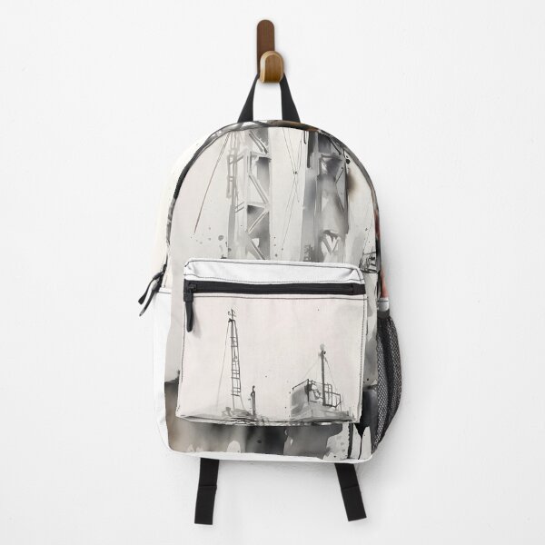Item preview, Grunge Black and white Watercolor Oil Rigs designed and sold by Arclight-LLC.