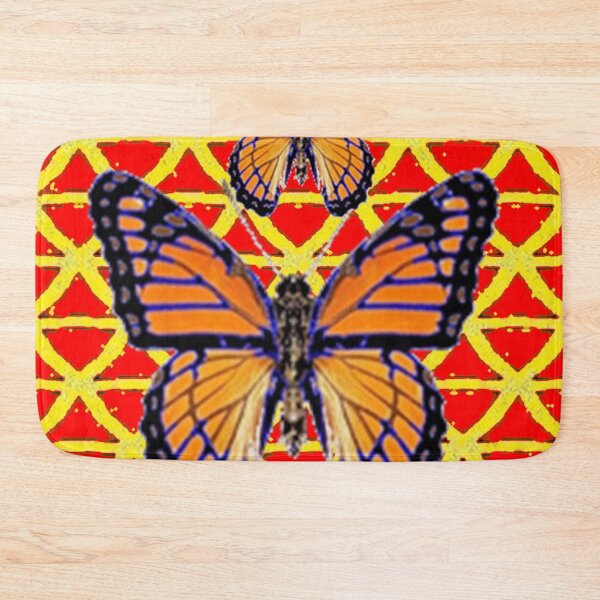 Item preview, TWO MONARCH BUTTERFLIES PATTERN RED-YELLOW ART designed and sold by sharlesart.