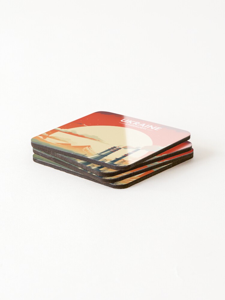 Thumbnail 4 of 5, Coasters (Set of 4), Chernobyl Ukraine designed and sold by devath.