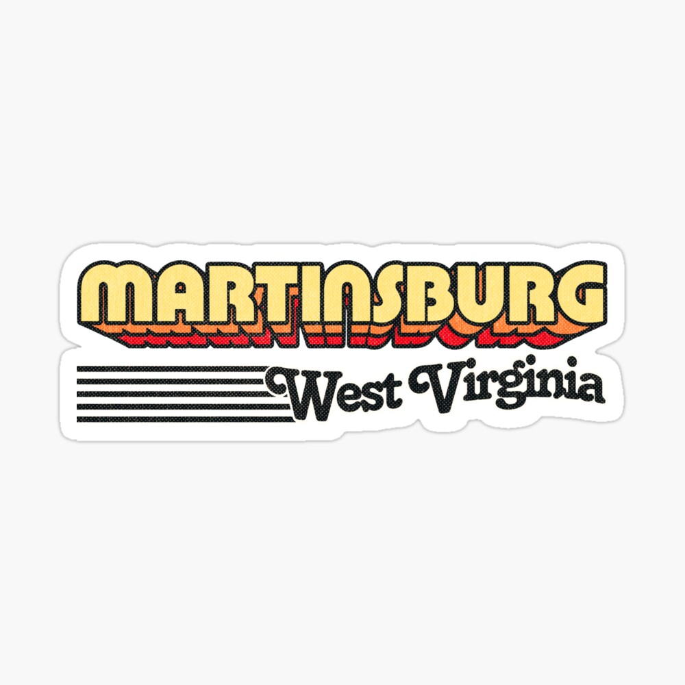 Martinsburg, West Virginia | Retro Stripes Sticker