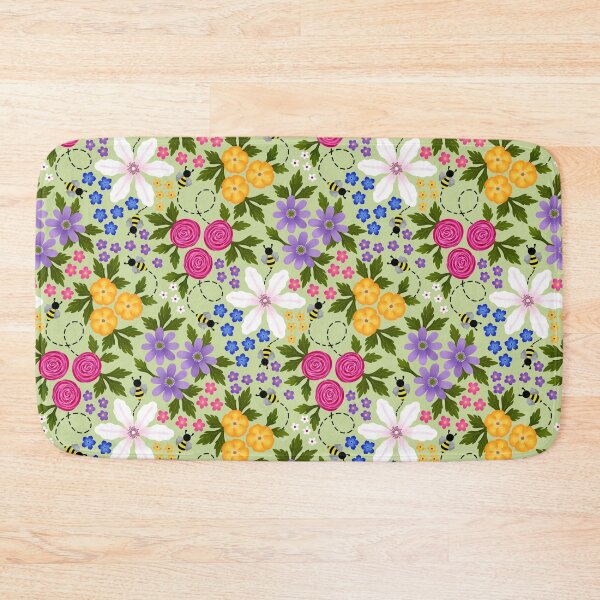 Item preview, Bees and Buttercups Whimsical Floral designed and sold by CritterandBloom.