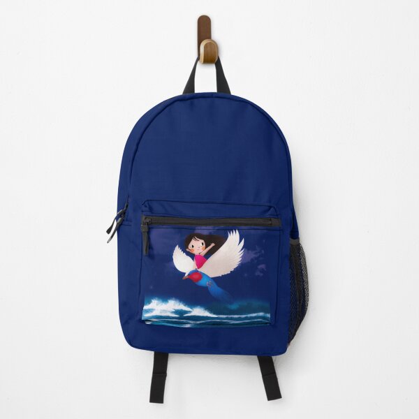 Item preview, Girl and Bird Soaring Over Ocean Waves designed and sold by istoriadesign.