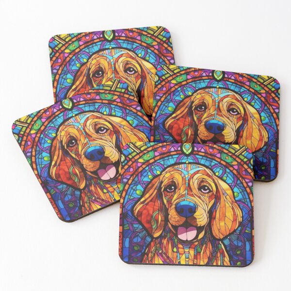 Artikelvorschau, Buntglas-Hundemuster entworfen und verkauft von Desfix.