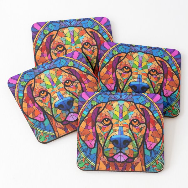 Artikelvorschau, Buntglas-Hundemuster entworfen und verkauft von Desfix.