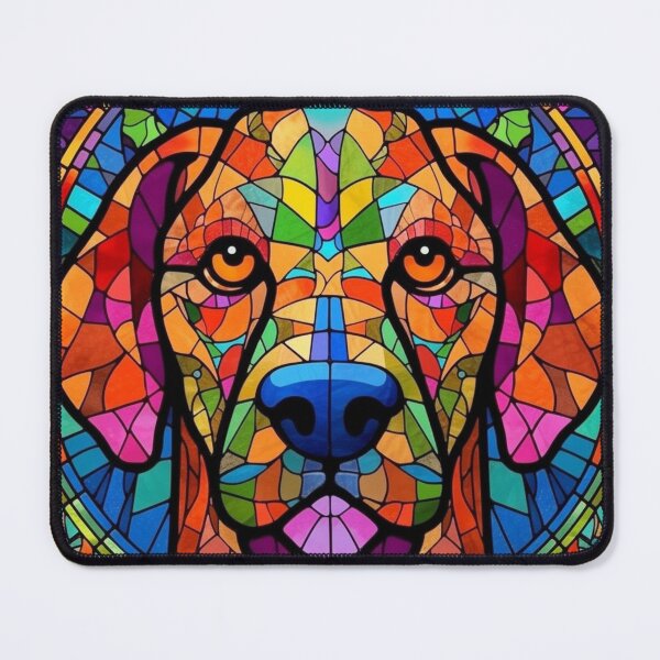 Artikelvorschau, Buntglas-Hundemuster entworfen und verkauft von Desfix.