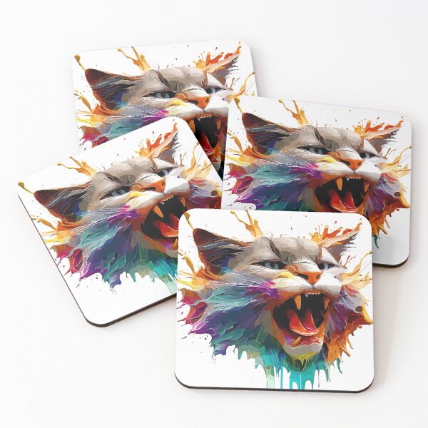 Item preview, Cat Face Colorful Illustration designed and sold by The Funscape Store.