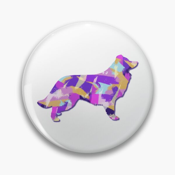 Item preview, Border Collie Dog Silhouette Purple Pink Yellow Blue Design designed and sold by AMSonArt.