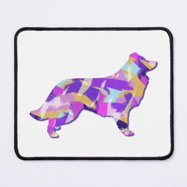 Item preview, Border Collie Dog Silhouette Purple Pink Yellow Blue Design designed and sold by AMSonArt.