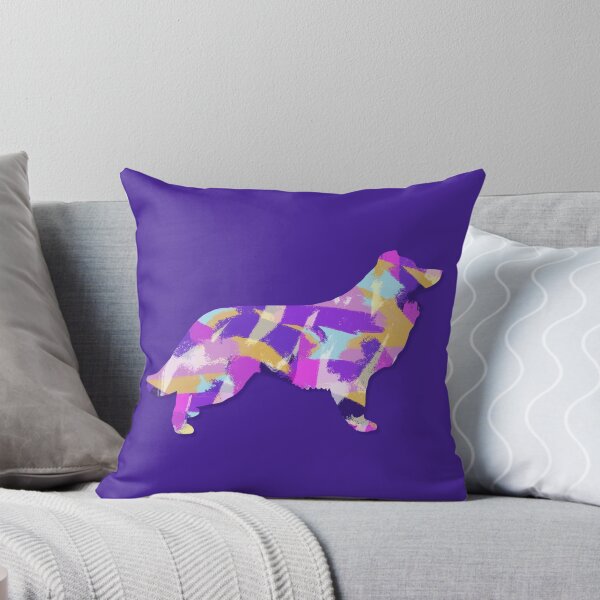Item preview, Border Collie Dog Silhouette Purple Pink Yellow Blue Design designed and sold by AMSonArt.