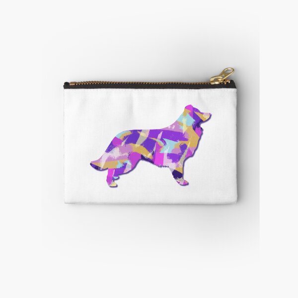 Item preview, Border Collie Dog Silhouette Purple Pink Yellow Blue Design designed and sold by AMSonArt.