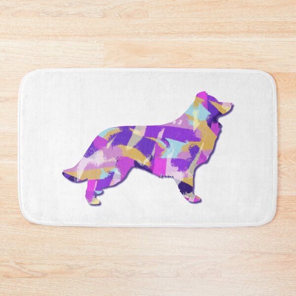 Item preview, Border Collie Dog Silhouette Purple Pink Yellow Blue Design designed and sold by AMSonArt.