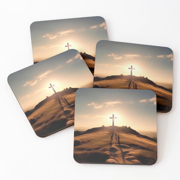 Item preview, Cross of God in the rays of the sun on hill, beautiful panorama designed and sold by Gabi.Media.
