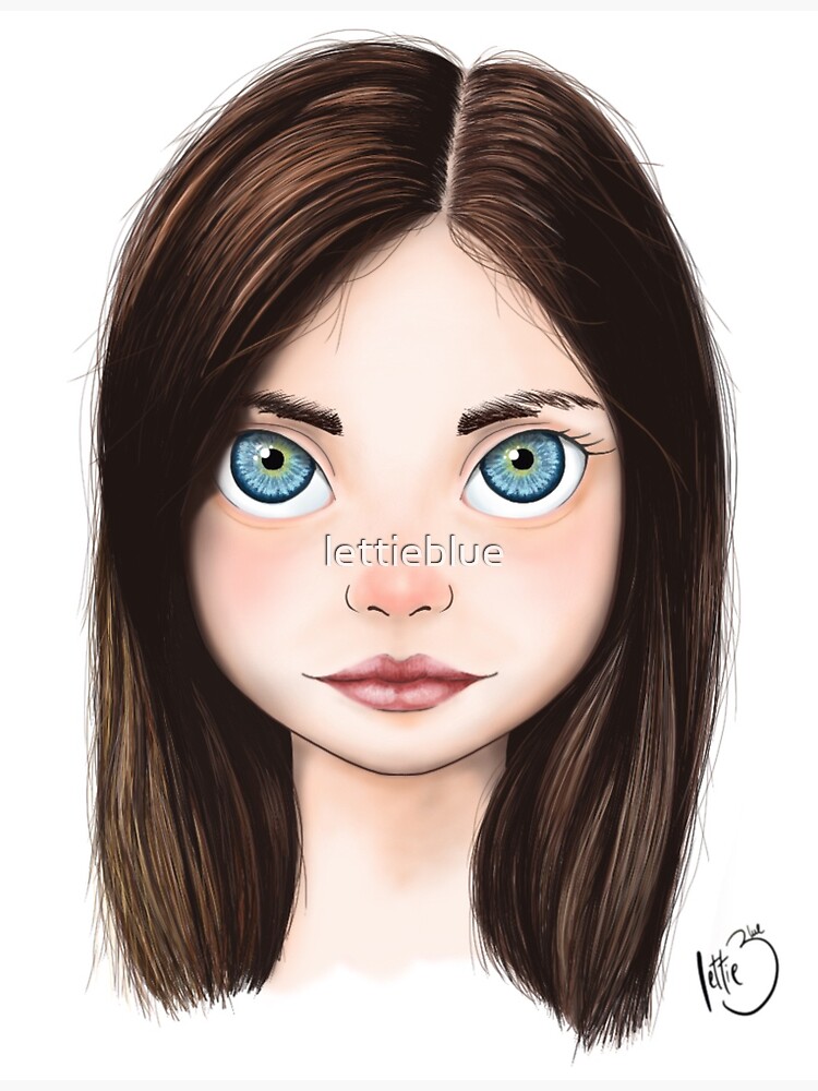 Cute blue eyes doll girl by lettieblue