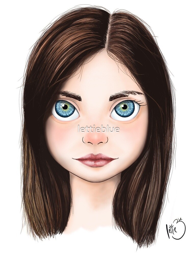 Cute Blue Eyes Doll Girl By Lettieblue Redbubble