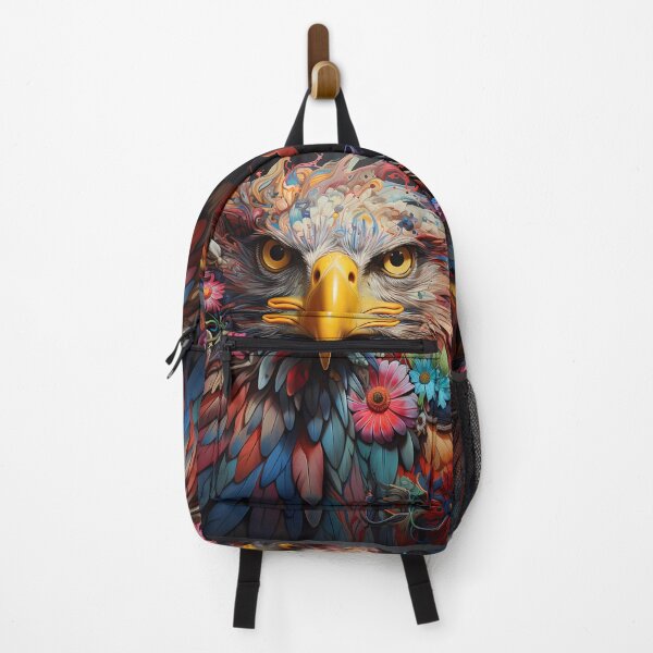 Item preview, Colorful Eagle with flowers  designed and sold by ZombiOctopi.