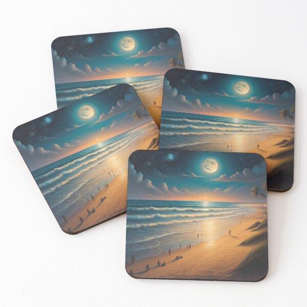Item preview, Euphoric Bohemian beach at night 1 designed and sold by AnamcaraBoho.