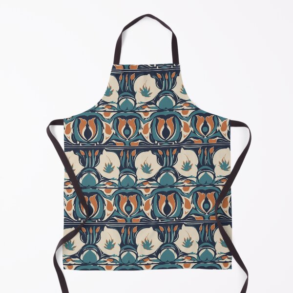 Artikelvorschau, Grünlich-blau-orange stilisiertes Blumenmuster im Jugendstil entworfen und verkauft von Sturdust.