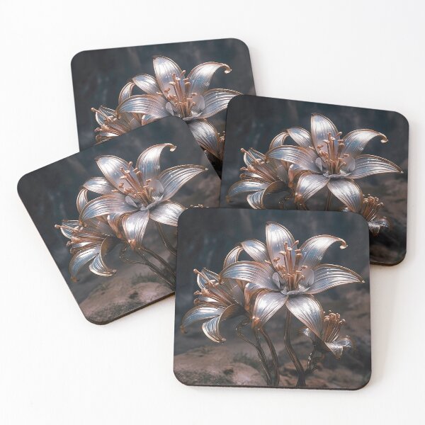 Item preview, Metallic Serenity: Graceful Metal Lilies in Blossom designed and sold by EVA4designs.
