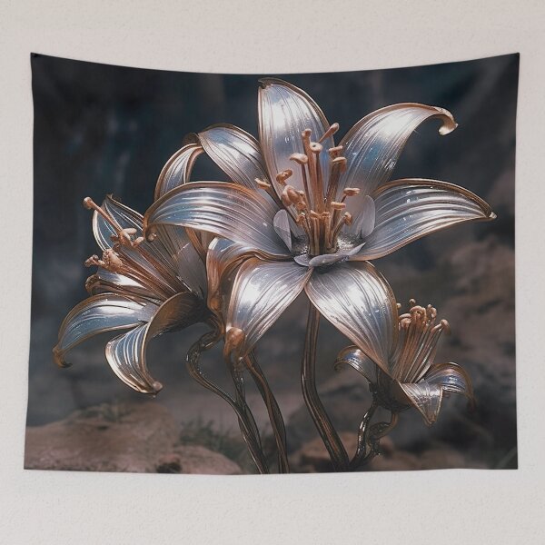 Item preview, Metallic Serenity: Graceful Metal Lilies in Blossom designed and sold by EVA4designs.