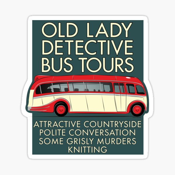 Old Lady Detective Bus Tours Sticker