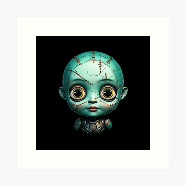 baby doll head creepy | Art Print