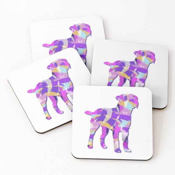 Item preview, Border Terrier Dog Silhouette Purple Pink Yellow Blue Design designed and sold by AMSonArt.