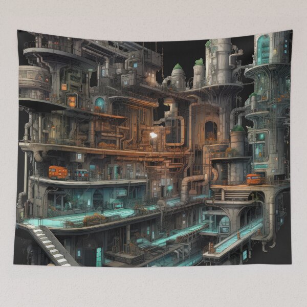 Item preview, Dystopian multi-level metropolis with our cross-sectional diagram designed and sold by Belltwon.