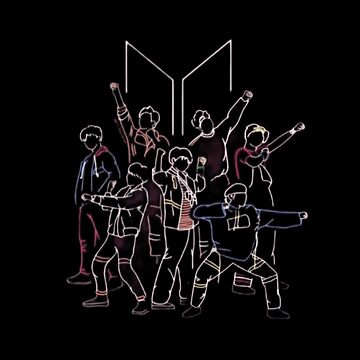 BTS Neon Line Drawing