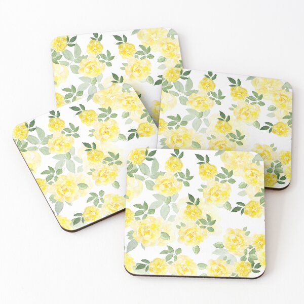 Item preview, yellow rose pattern watercolour  designed and sold by ColorandColor.