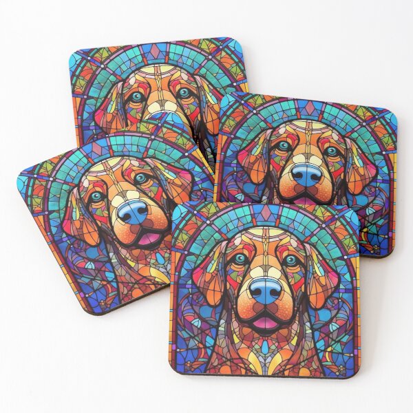 Artikelvorschau, Buntglas-Hundemuster entworfen und verkauft von Desfix.