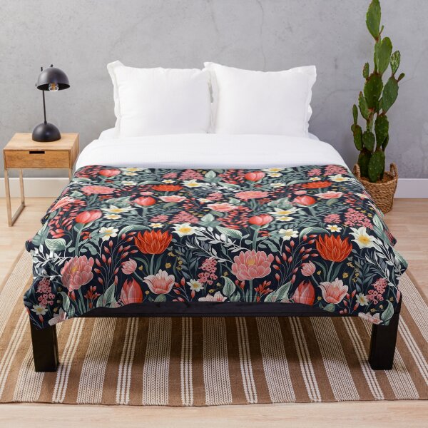 Item preview, Cojín floral negro opulento designed and sold by Rob McBryde.
