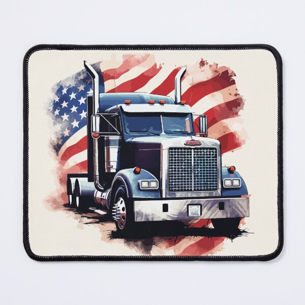 Item preview, Truck and American Flag designed and sold by RetroNeon.