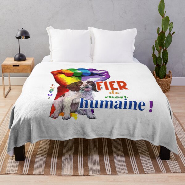 Item preview, Dog Epagneul Breton (also English Springer (English Springer Spaniel)), Proud of my human, LGBTQ+ for hunting dog lovers, in French designed and sold by isaweb.