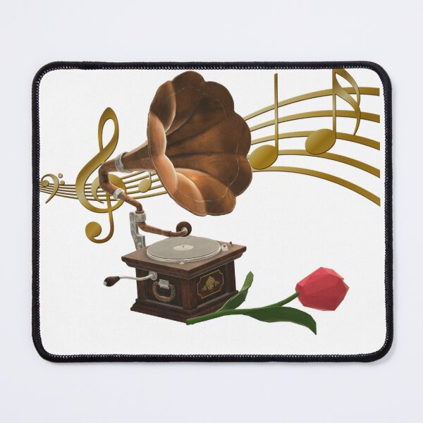 Item preview, gramophone and rose designed and sold by Amateurtrader.