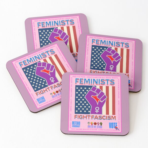 Item preview, PMD00957 Progressive Movement Designs patriotic American Feminists Fight Fascism design shows you support democracy and progressive goals for Progressives Democrats Independents Liberals designed and sold by ProgressiveLeft.