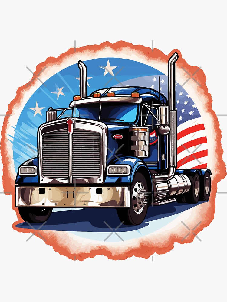 American Flag Semi Truck Driver Gifts Truck Lovers Trucker - Truck