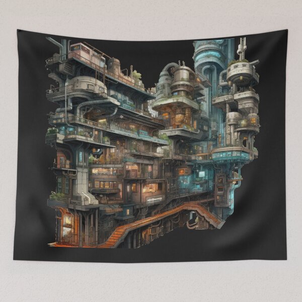 Item preview,  Sci-fi city: cross-sectional diagram of a cyberpunk metropolis designed and sold by Belltwon.