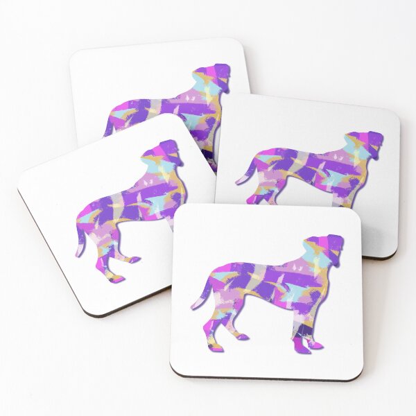 Item preview, Boxer Dog Silhouette Purple Pink Yellow Blue Design designed and sold by AMSonArt.