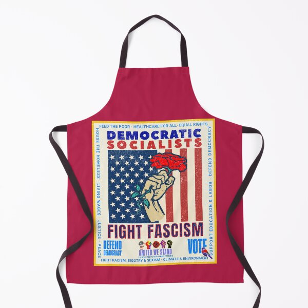 Item preview, PMD00958 Progressive Movement Designs patriotic American Democratic Socialists Fight Fascism with vintage style red rose symbol designed and sold by ProgressiveLeft.
