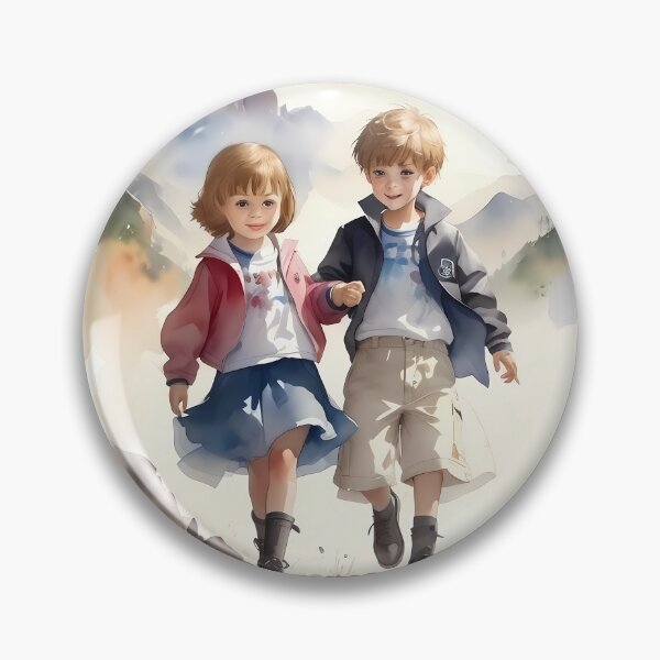 Item preview, Lado a lado: arte de pintura al agua de hermano y hermana para siempre designed and sold by Designze.
