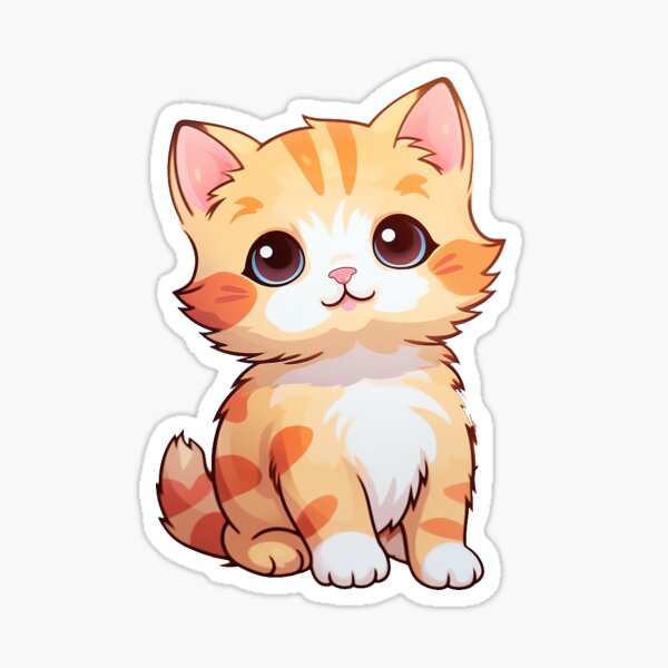 Cute Cat Sticker For Sale By World Of Designs Redbubble 5715