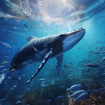 Artwork thumbnail, Humpback Whale - Ocean Scene by garretbohl