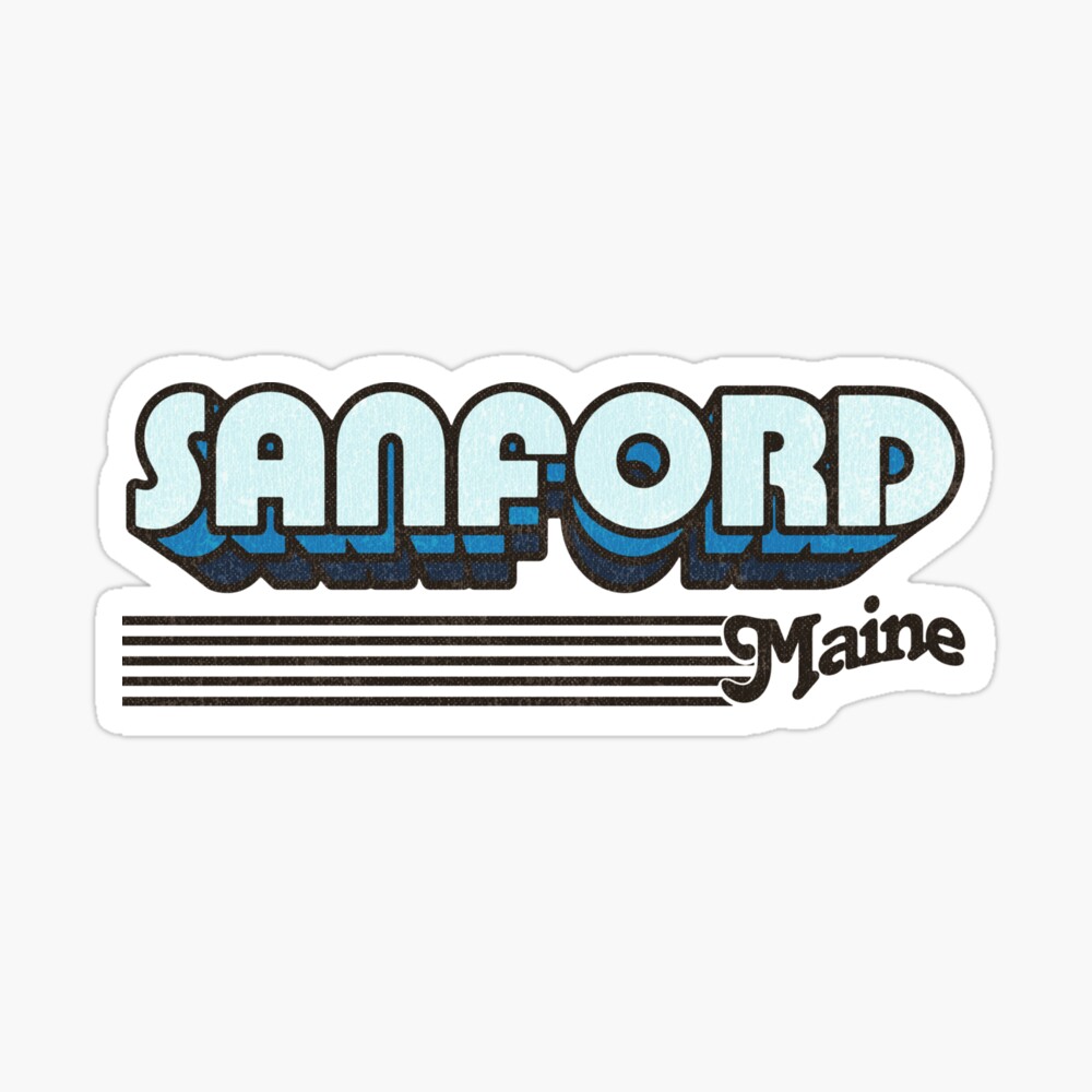 Sanford, Maine | Retro Stripes Sticker