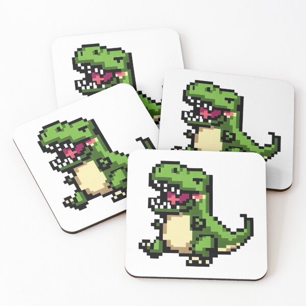 Item preview, Happy t-rex pixel art designed and sold by PexelBoi.