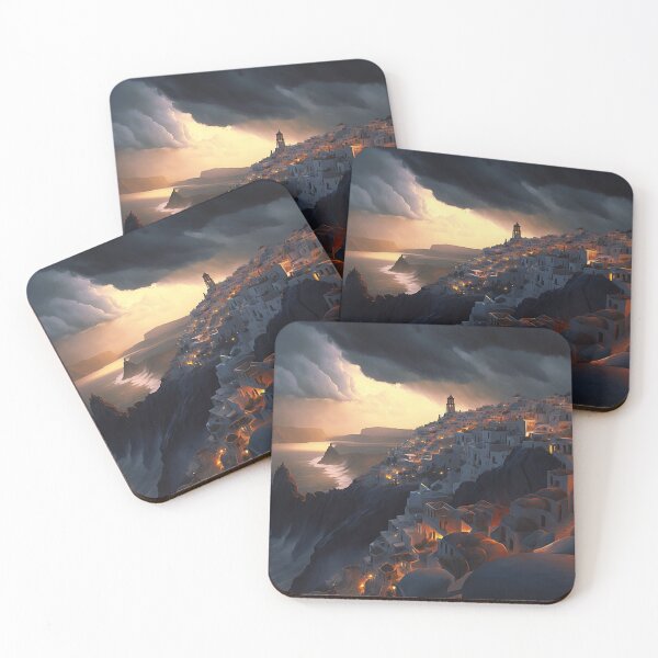 Item preview, Dreamy Skies: Clouds Over Santorini City designed and sold by Visual Foundry.