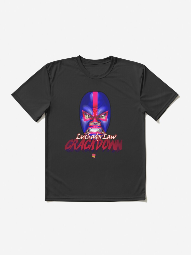 Thumbnail 2 of 7, Active T-Shirt, Luchador Law Crackdown designed and sold by RosalesComics.