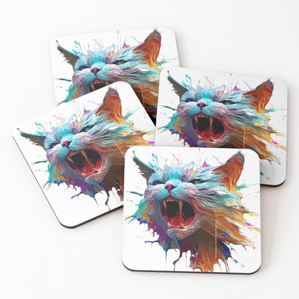 Item preview, Cat Face Colorful Illustration designed and sold by The Funscape Store.